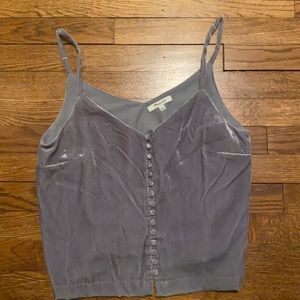 New Madewell gray velvet top Size 6